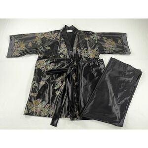 Vintage 80s Kimono Robe & Pants Dark Romantic Whimsigoth Old Money Women's S